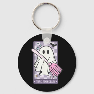 Porte-clés Carte de nettoyage Lady Tarot Halloween Ménagère