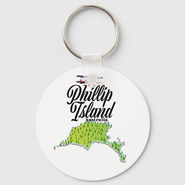 Porte-clés Carte de Phillip Island Australie (Recto)