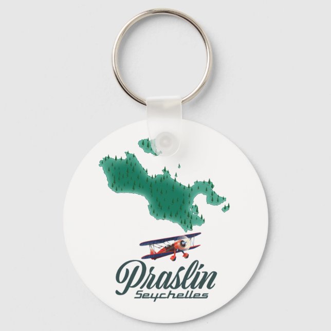 Porte-clés carte de Praslin Seychelles (Recto)
