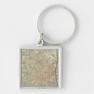 Porte-clés Carte de sécurité et chemins de fer de la rue à