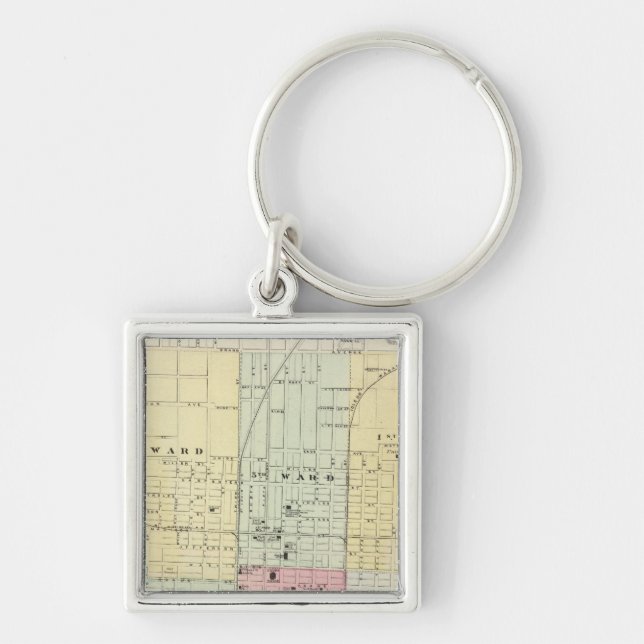 Porte-clés Carte de Springfield City (Devant)