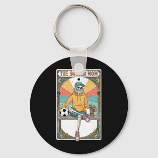 Porte-clés Carte de tarot de maman de football Squelette Café