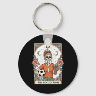 Porte-clés Carte de tarot de squelette de mère de football Ma