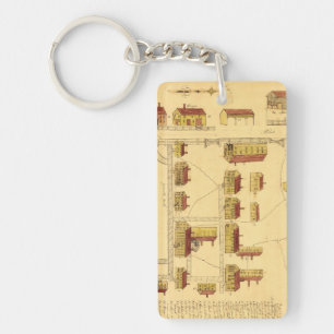 PORTE-CLÉS CARTE DE VILLAGE DE DISPOSITIF TREMBLEUR, 1849