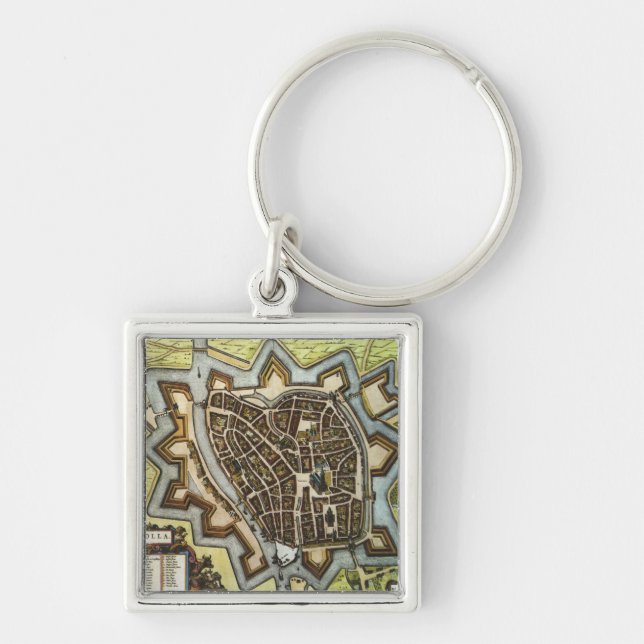 Porte-clés Carte de Zwolle, PAYS-BAS (1652) (Devant)
