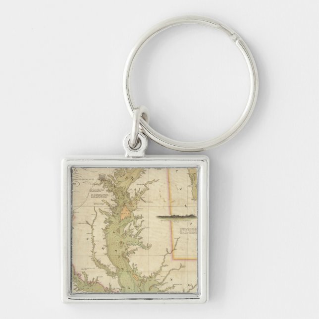 Porte-clés Carte des baies de Chesapeake et Delaware (Devant)