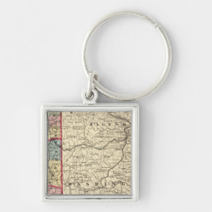 Porte-clés Carte des comtés de Hancock, Brooke, Ohio, Marshal