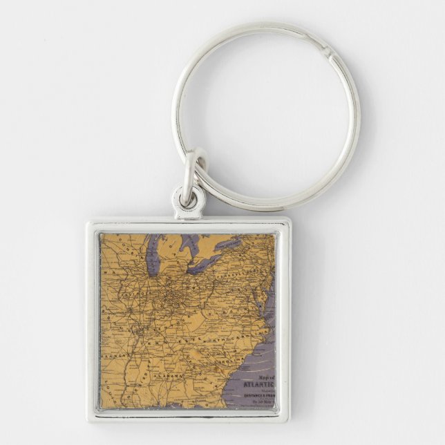Porte-clés Carte des États de l'Atlantique (Devant)