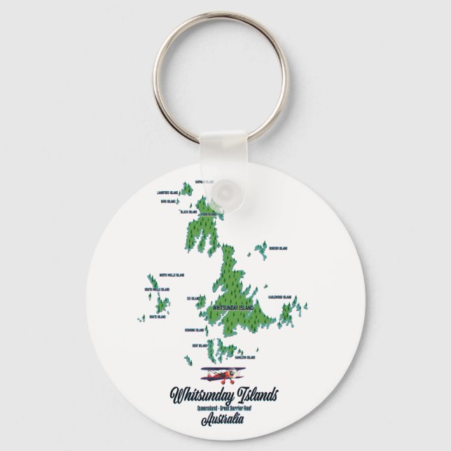 Porte-clés Carte des îles Whitsunday Australie (Recto)