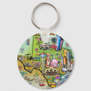 Porte-clés Carte des loisirs du Texas