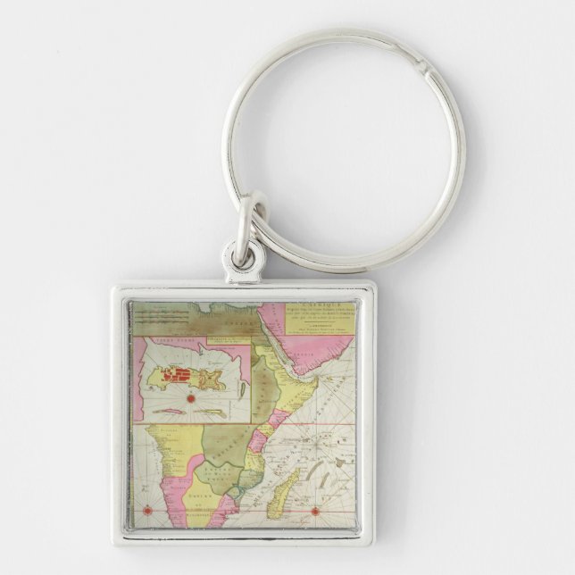 Porte-clés Carte des pays de l'Afrique (Devant)