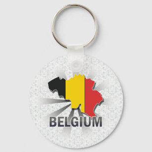 Porte-clés Carte Drapeau Belgique 2.0
