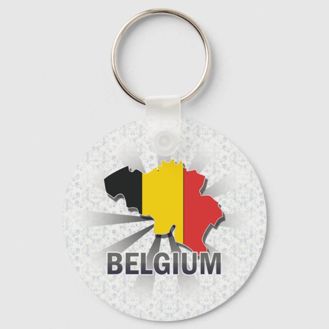 Porte-clés Carte Drapeau Belgique 2.0 (Recto)