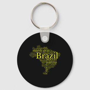 Porte-clés Carte du Brésil Football Brésilien Copacana Brasil