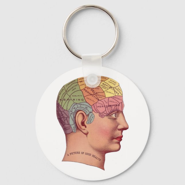 Porte-clés Carte du cerveau antique Chef de pharmacologie (Recto)