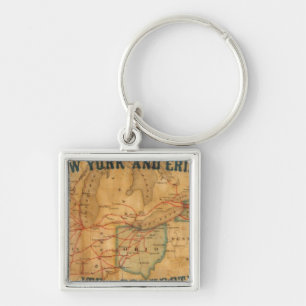 Porte-clés Carte du chemin de fer New York et Erie