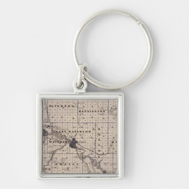 Porte-clés Carte du comté de Black Hawk, État de l'Iowa (Devant)