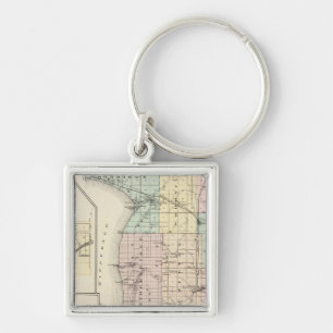Porte-clés Carte du comté de Calumet, État du Wisconsin