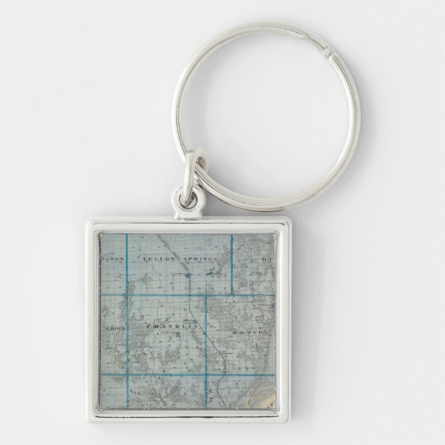 Porte-clés Carte du comté de Des Moines, État de l'Iowa (Devant)