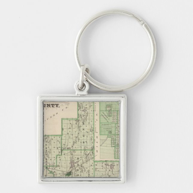 Porte-clés Carte du comté de Fulton avec Rochester, Fulton Co (Devant)