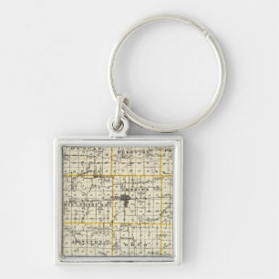 Porte-clés Carte du comté de Mercer, de Rock Island et de Pl