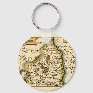 Porte-clés Carte du comté de Northumberland, Angleterre