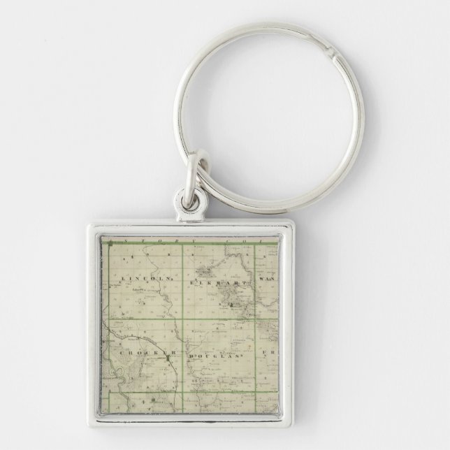 Porte-clés Carte du comté de Polk, État de l'Iowa (Devant)