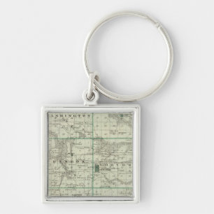 Porte-clés Carte du comté de Wayne, État de l'Iowa