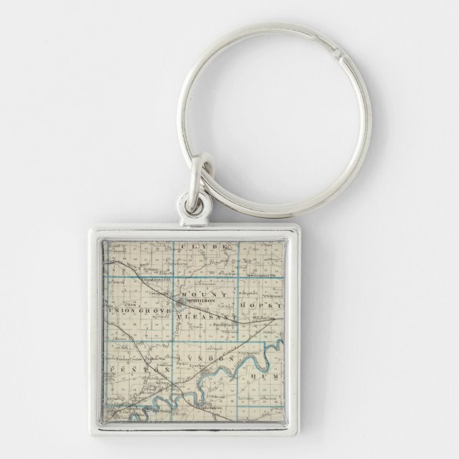 Porte-clés Carte du comté de Whiteside (Devant)