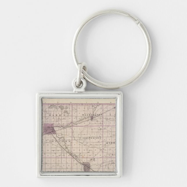 Porte-clés Carte du comté d'Elkhart (Devant)