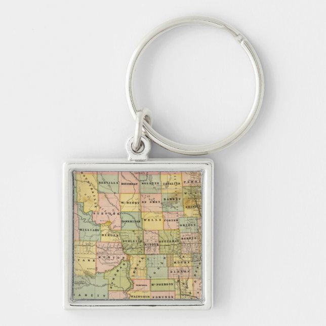 Porte-clés Carte du Dakota (Devant)