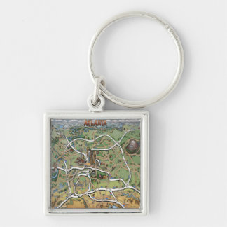 Porte-clés Carte du dessin animé Atlanta Georgia