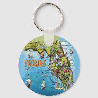 Porte-clés Carte du dessin animé en Floride