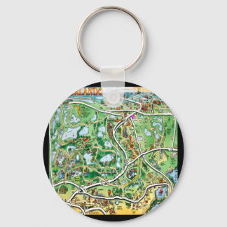 Porte-clés Carte du dessin animé Orlando Florida