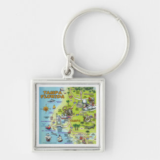 Porte-clés Carte du dessin de Tampa en Floride