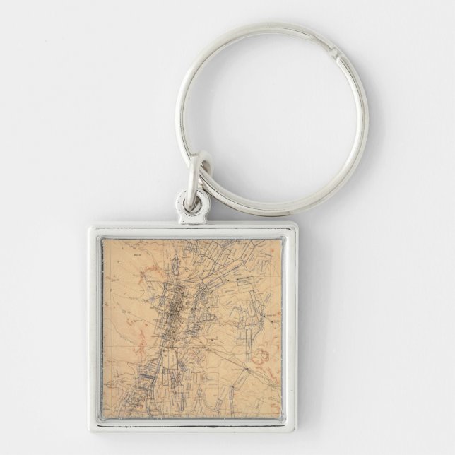 Porte-clés Carte du district de Washoe montrant les revendica (Devant)