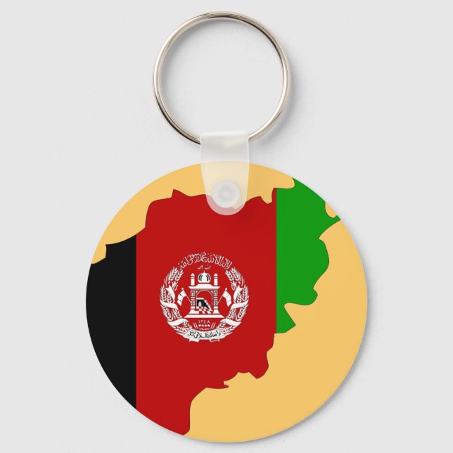 Porte-clés Carte du drapeau afghan (Recto)