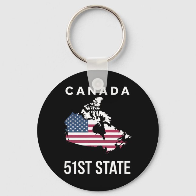 Porte-clés Carte du drapeau américain Canada 51e État  (Recto)
