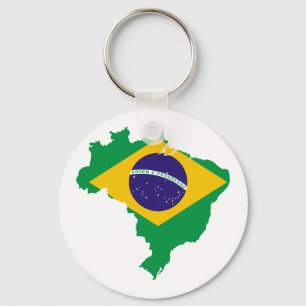 Porte-clés carte du drapeau brésilien