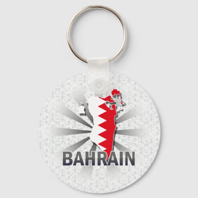 Porte-clés Carte du drapeau de Bahreïn 2.0 (Recto)