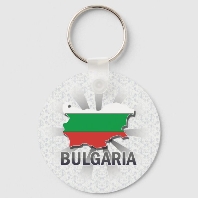 Porte-clés Carte du drapeau de Bulgarie 2.0 (Recto)