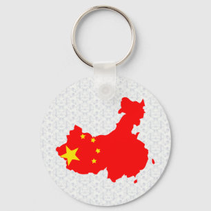 Porte-clés Carte du drapeau de Chine taille réelle