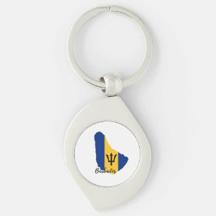 Porte-clés Carte du drapeau de la Barbade