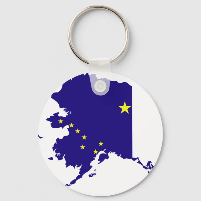 Porte-clés Carte du drapeau de l'Alaska (Recto)