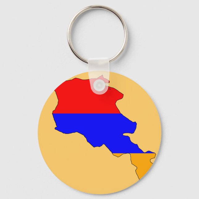 Porte-clés Carte du drapeau de l'Arménie (Recto)