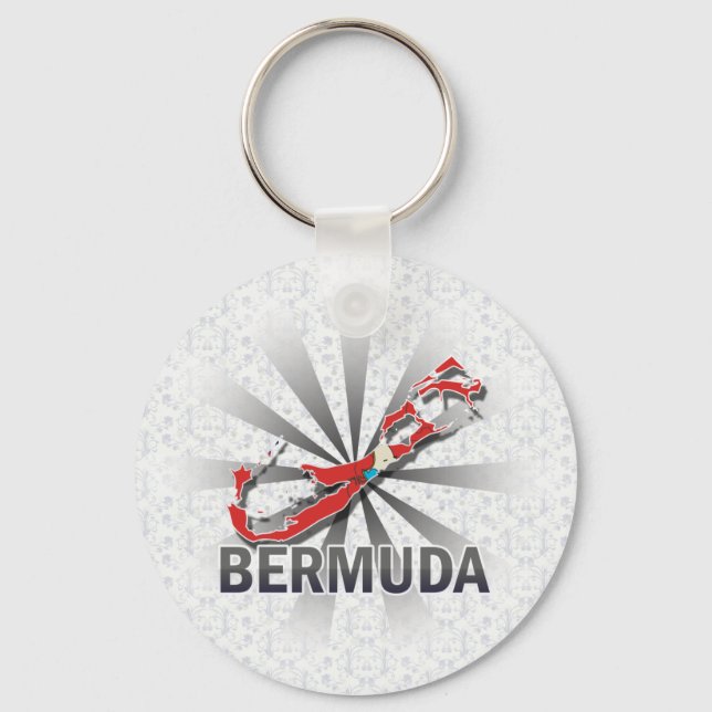 Porte-clés Carte du drapeau des Bermudes 2.0 (Recto)