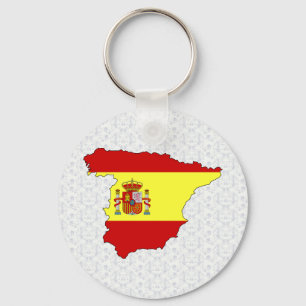 Porte-clés Carte du drapeau d'Espagne pleine taille