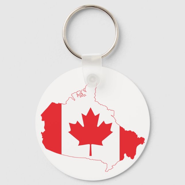 Porte-clés Carte du drapeau du Canada (Recto)