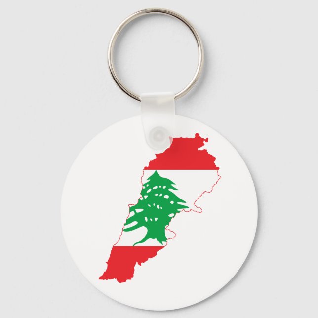 Porte-clés Carte du drapeau du Liban (Recto)