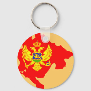 Porte-clés Carte du drapeau du Monténégro